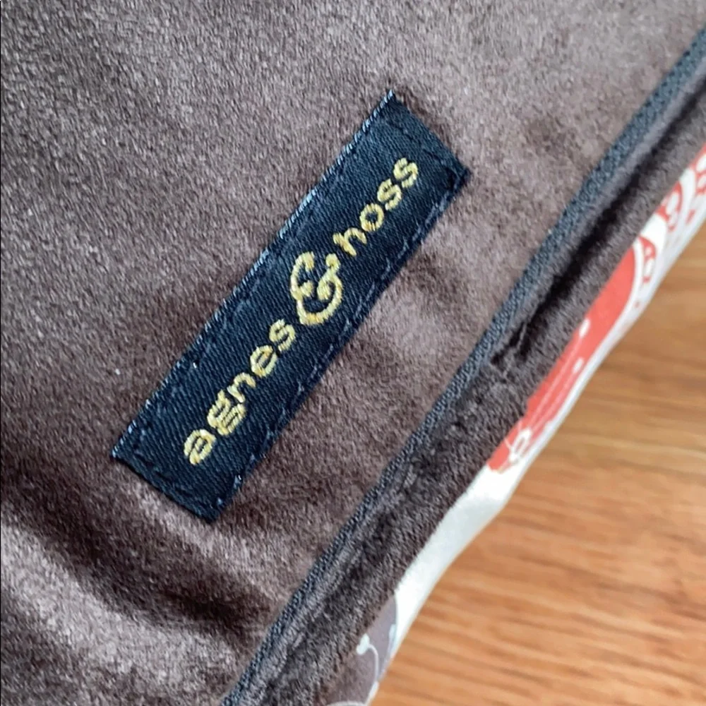 Agnes & Hoss plucky pod satin suede pillow